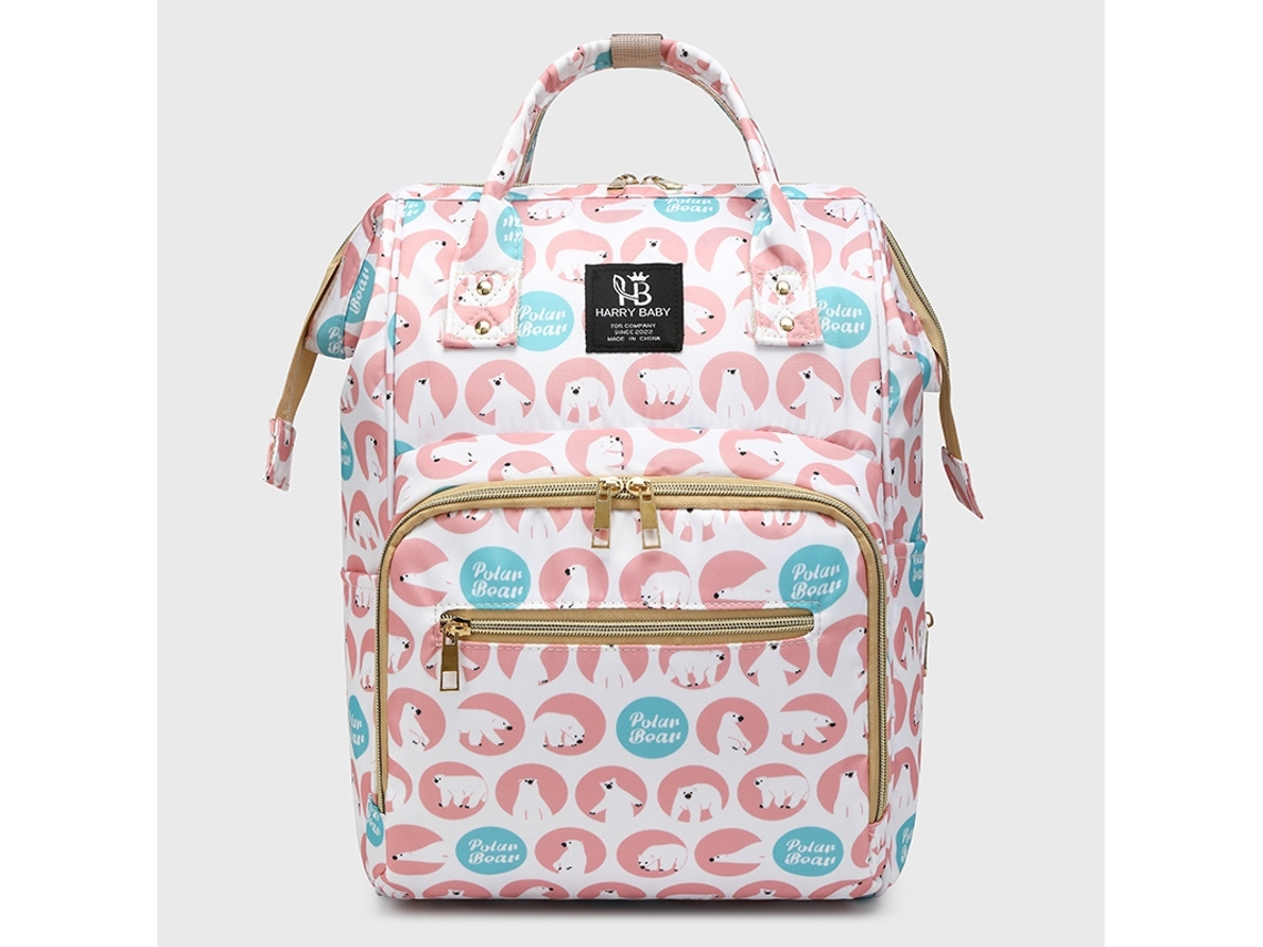 Mochila De Maternidade Lazer Grande Capacidade Impressa Urso Mochila Elegante E Conveniente Bolsa De Viagem Yunzii