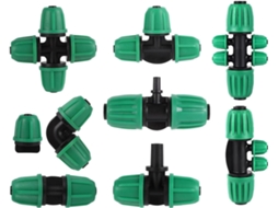 Conjunto De 10 Conexões Para Mangueira Irrigação Em Latão, 1/4" -