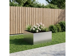 Vidaxl Vaso De Jardim Prateado 60 X 60 X 40 Cm Aço Inoxidável