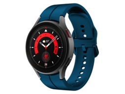 Bracelete Para Samsung Galaxy Watch 5 (40mm/44mm) - Silicone - Fivela Colorida - Rock Cyan