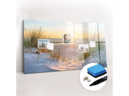 Quadro Magnético De Parede Pôr Do Sol Na Praia Para O Quarto Das Crianças Espelharte (120x60 Cm)
