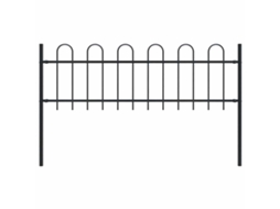 Vidaxl Cerca De Jardim Boxtel Com Topo Em Arco, Em Aço, 181x60 Cm, Preto