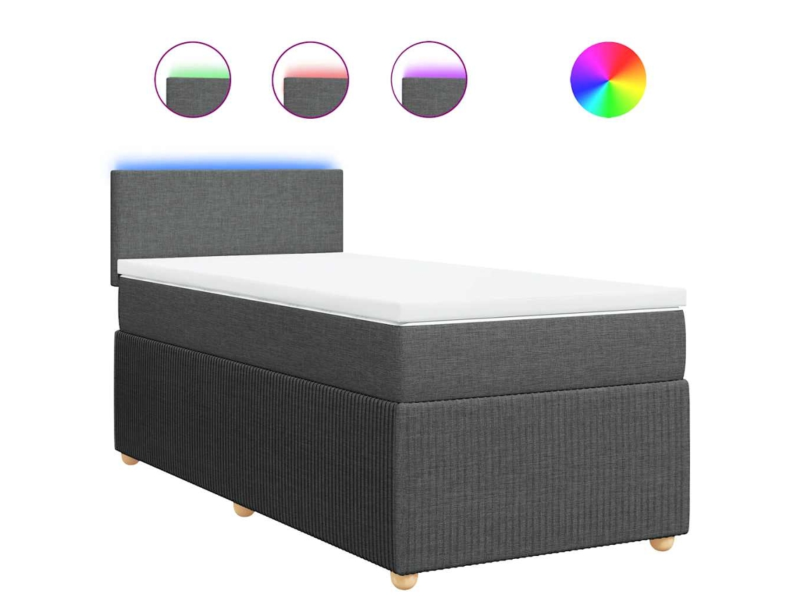 Cama com Molas/colchão 100x200 Cm Tecido Cinza escuro MAISON EXCLUSIVE