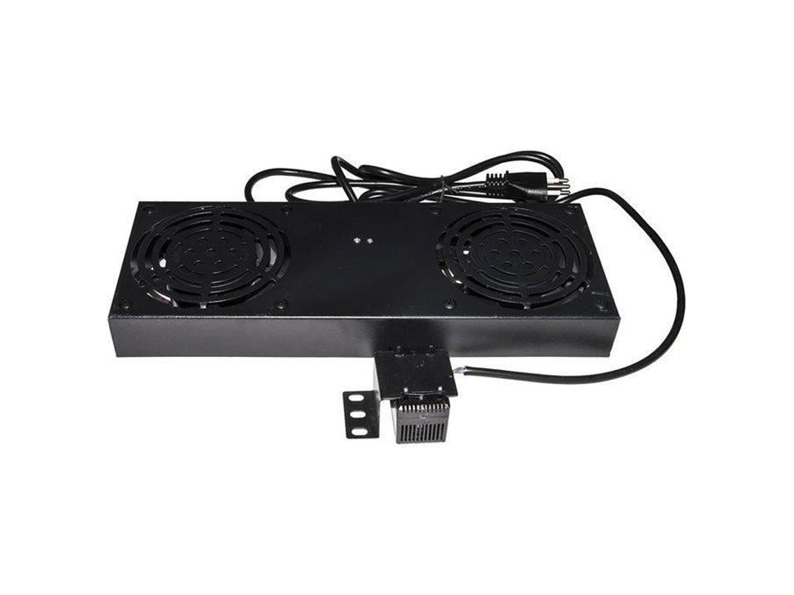 Gaveta de Ventilador com Termostato para Rack de Parede Preto