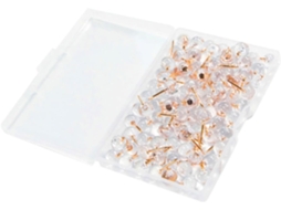 Conjunto de 100 Tachinas com Cabeça Esférica, em Plástico Transparente, Ideais para Mesa e Casa, Perfeitas para