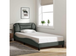 Vidaxl Estrutura De Cama Sem Colchão Hvar 100x200 Cm Tecido Cinzento-escuro