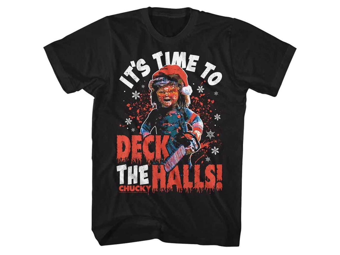 Rockinstone Chucky Deck The Halls Black T-shirt Size:xl