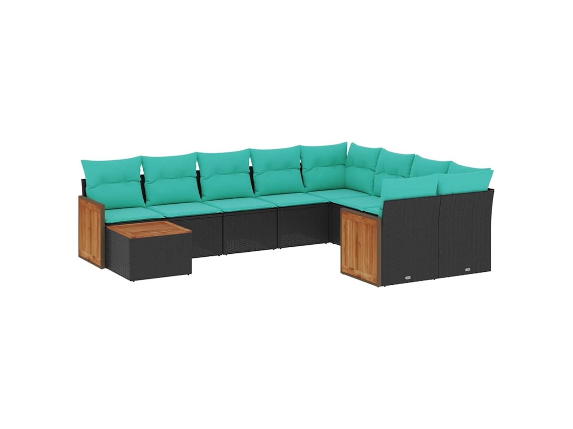 Conjunto de Sofá Jardim 3 Peças Almofadas Rattan Sintético MAISON EXCLUSIVE