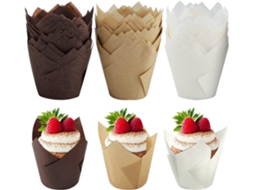 150 Formas De Papel Para Assar Em Formato Tulipa Cupcakes E Muffins, Ideais Casamentos, Festas Aniversários, 5cm