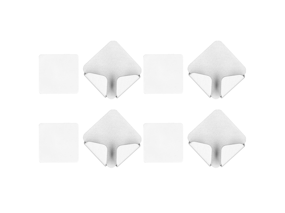 4pcs Suporte de Cabo de Energia de Parede Sem Furar Autoadesivo Porta Plug Prateado para Casa