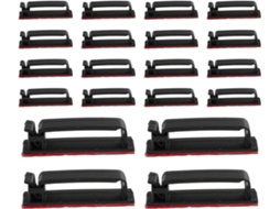 Conjunto De 25 Presilhas Adesivas De Plástico Acrílico Preto Para Organização De Cabos
