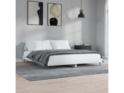 Estrutura De Cama 200x200 Cm Derivados Madeira Branco Brilhante