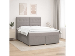 Vidaxl Cama Box Spring Com Colchão Cinzento-acastanhado 180 X 200 Cm