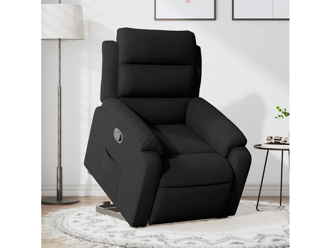 Vidaxl Poltrona Reclinável Elevatória Veludo Preto