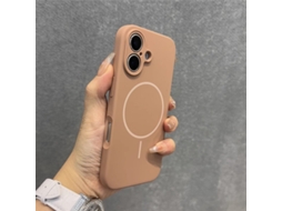 Capa Para Iphone 17 Air Em Silicone Líquido Na Cor Deserto Com Proteção Magnética Contra Quedas.