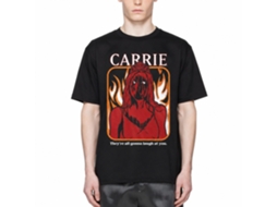 Rockinstone Carrie Hahaha Black Adult T-shirt Size:xl