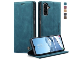Capa Para Samsung Galaxy A26 Multifuncional Horizontal De Couro Azul