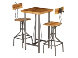 Vidaxl Conjunto De Bar 3 Pcs Teca Recuperada Maciça