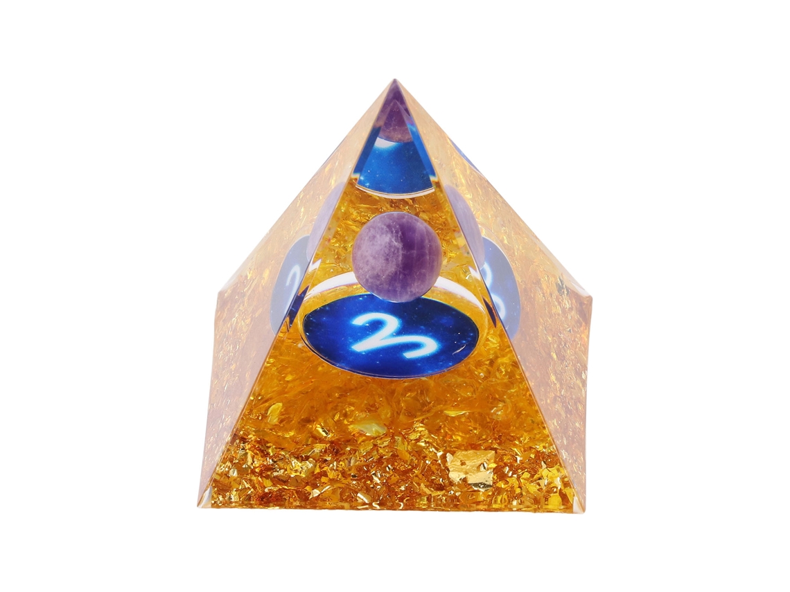 Ats pirâmide de Pedra de Constelação para Energia Positiva Reduzir Estresse Chakra Resina Curativa Meditação Pedra Poder Aries