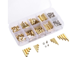 Kit Com 240 Peças De Espaçadores Roscados M2 E M3 Em Latão Para Pcb, Macho E Fêmea, Com Porcas Sextavadas