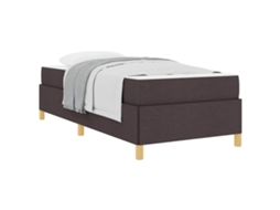 Estrutura da Cama com Colchão Marrom Escuro Tecido MAISON EXCLUSIVE (90x190 cm)