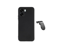 Kit Suporte L Capa Silicone Líquido Phonecare Para Oppo A6x - Preto
