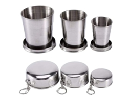 Caneca Dobrável Em Aço Inoxidável, Conjunto De 3 Brilvibera
