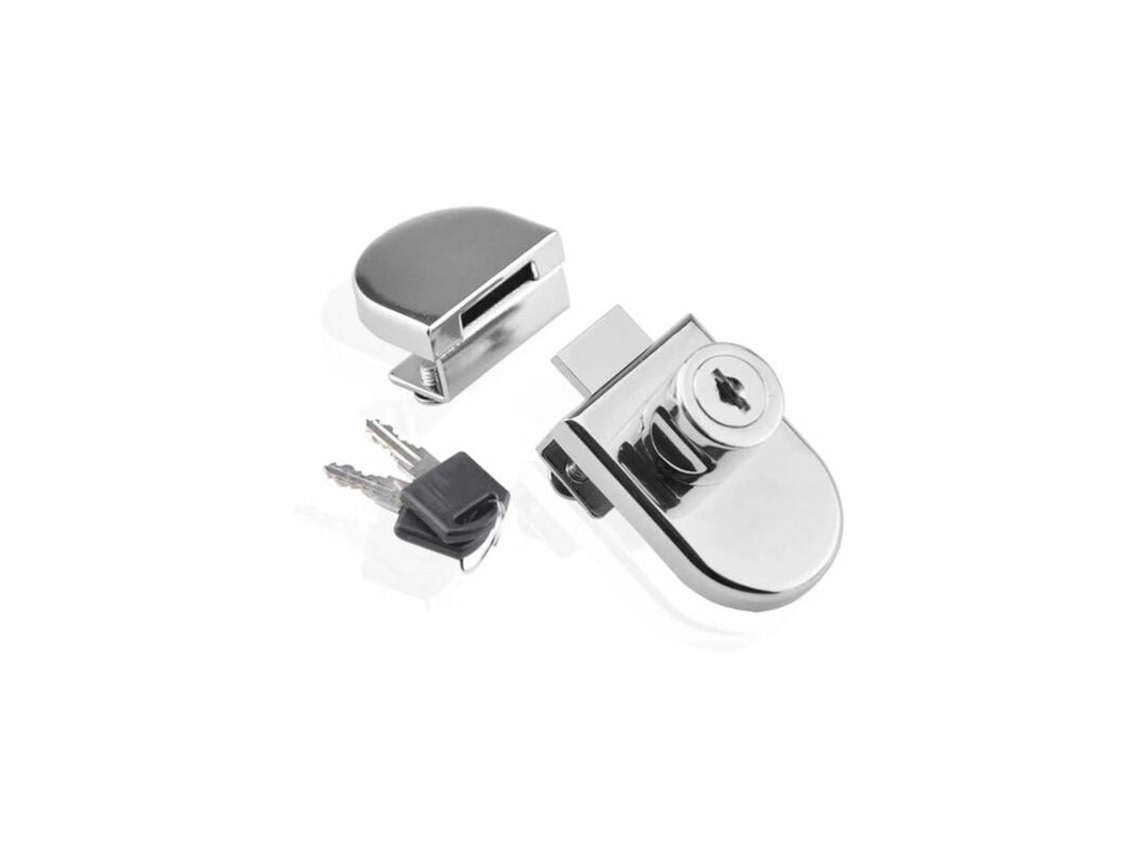 Fechadura Para Porta De Vidro Com Dobradiças Pivotantes 5 A 8 Mm, Sem Necessidade Furar, Inclui 2 Chaves.
