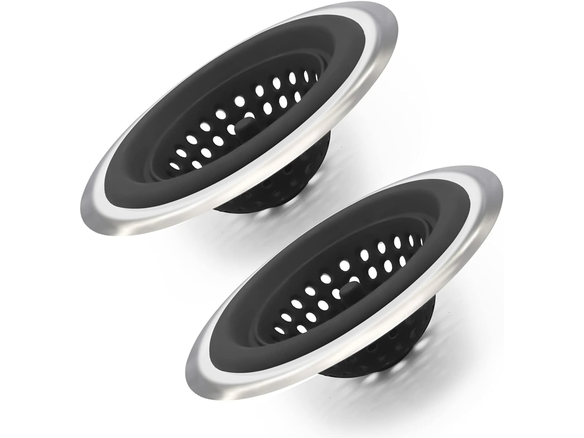Tampa De Silicone Para Ralo De Pia, Pacote Com 2 Unidades, Preta
