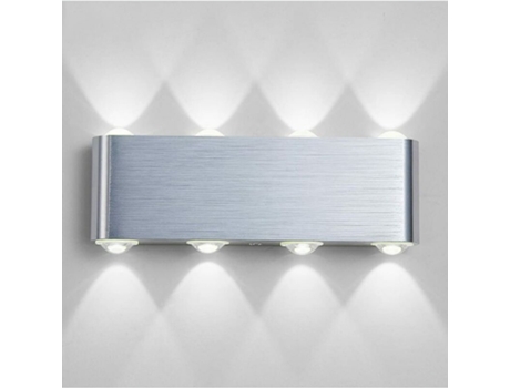 Luz De Parede Led 8W Em Alumínio Branco Frio ZMING