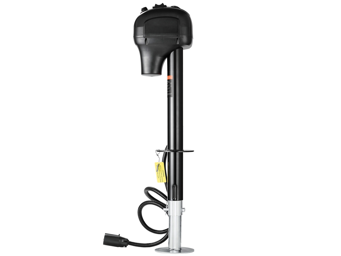 Macaco Elétrico para Reboque com Conector de 7 Pinos, Manivela Manual e Capa Resistente Às Intempéries, Carga 1588 Kg Elevação 240 815 Mm, Reboques