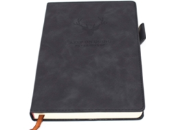 Lurelia Caderno De Couro Com Capa Dura, Pautado, Com Papel Grosso, A5, 21,5 X 14,5 Cm, 360 Páginas, 180 Folhas, Preto