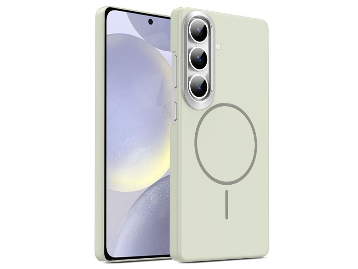 Capa Para Samsung Galaxy S24 Plus 5g Fina Circular Magsafe À Prova De Choque Dourada Em Policarbonato Cinza Titânio