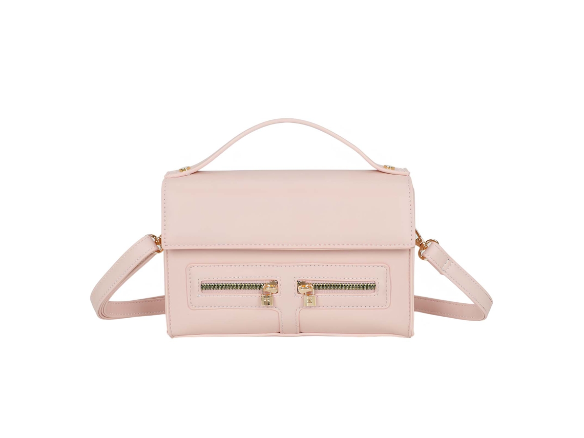 Bolsa De Ombro Feminina Com Bolso Frontal Duplo Com Zíper