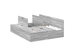 Estrado de Cama com Arrumação Cinza Sonoma 160x200 cm MAISON EXCLUSIVE