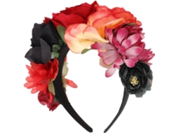 Tiara De Flores Rosa Para O Halloween, Acessório De Cabelo Para Mulheres.
