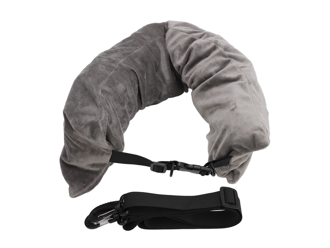 Almohada Cervical Viajera Rellenables Para Equipaje Extra Color Gris