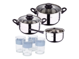Conjunto De Panelas E Utensílios Adequados Para Fogões De Indução 4 Xícaras De 0,5l Bergner