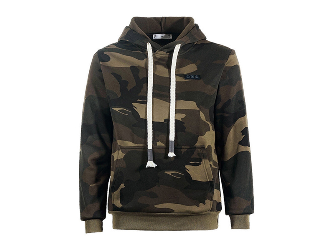 Camuflado 2xl tengoo Hs07c Moletom Aquecido Inteligente 7 Áreas Aquecimento Rápido Usb Jaqueta Capuz Tamanho Grande Moderna Inverno