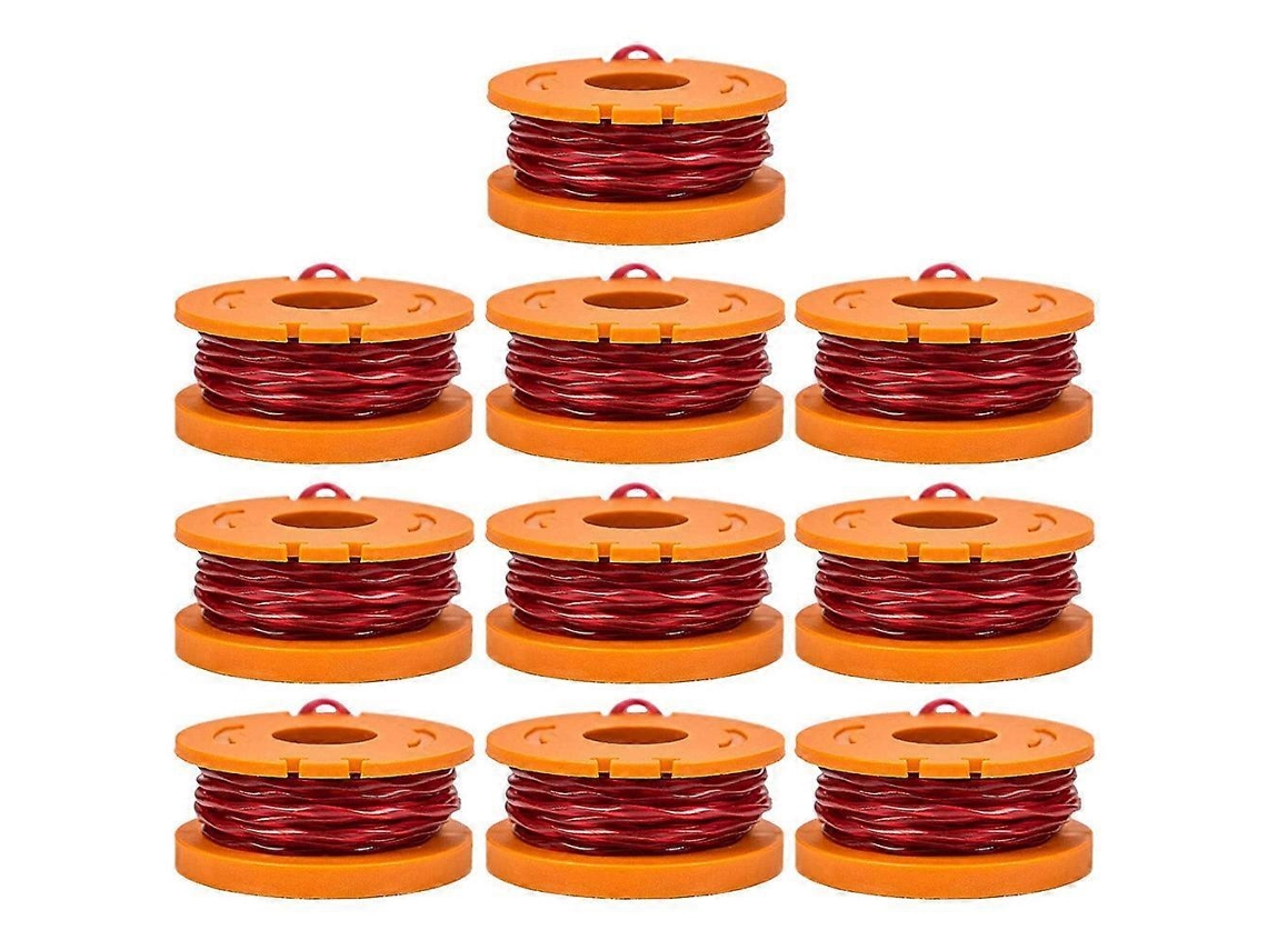 Conjunto De 10 Carretéis De Nylon Para Reposição De Fios De Nylon Em Cortadores De Grama Worx.