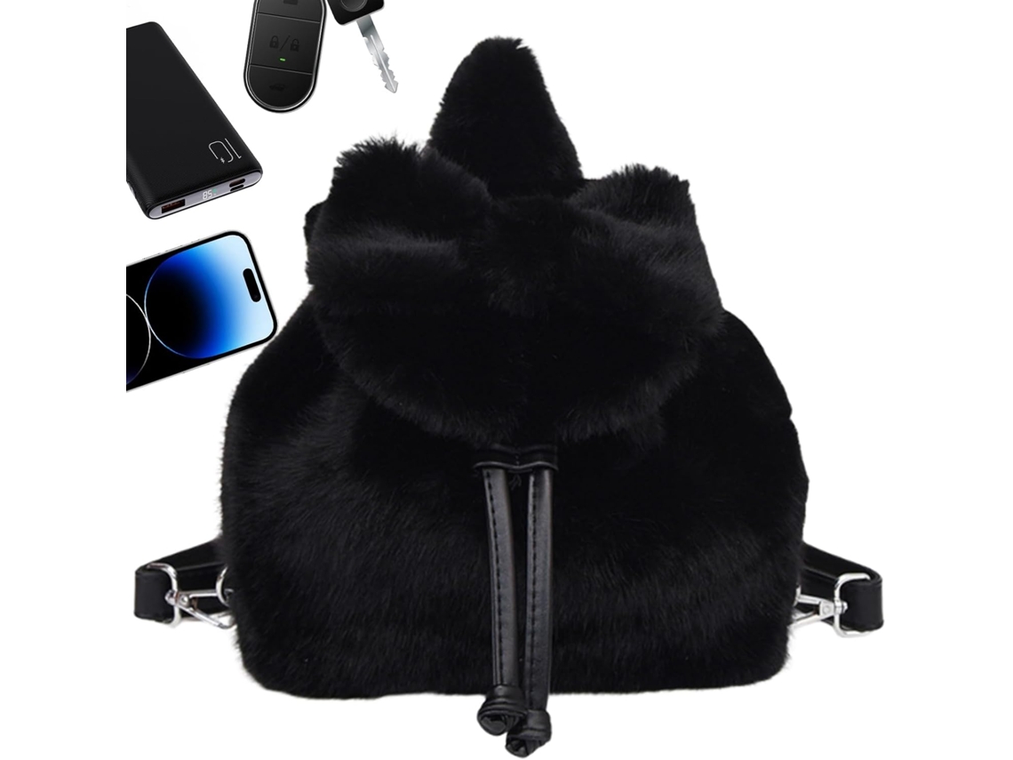 Mochila De Pelúcia Para Adultos, Bolsa De Mão Com Laço E Mochila Escolar Bolsa De Ombro, Para Gokoco