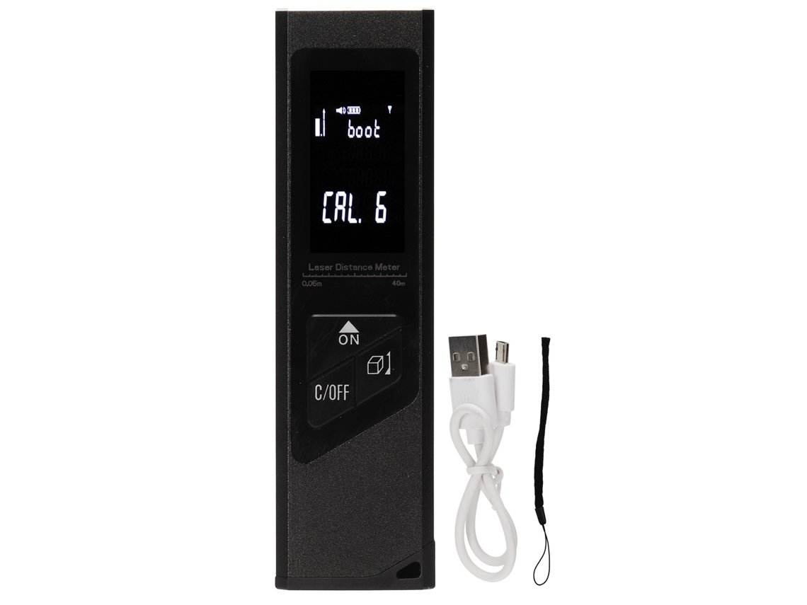 Medidor de Distância a Laser 40m Usb Carregável com Funções de Área e Volume, Resistente Ip54 | S/MARCA