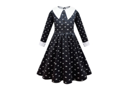 Vestido de Manga Comprida com Lapela Adams Cosplay 130