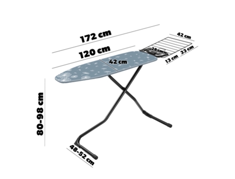 Tabla De Planchar 120x42cm Con Mango Plancha Ancha Mesa Plegable Kadax