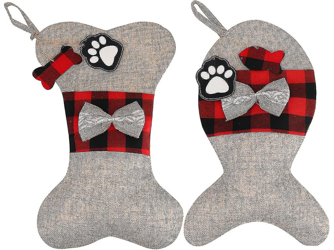 Conjunto De 2 Meias De Natal, Meias De Natal Grandes E Fofas Para Decoração De Festa, Lareira E Enfeites De Alta Qualidade Hengjian