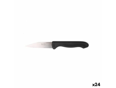 Conjunto de facas para descascar Cuyfor em aço inoxidável prateado preto 7,5 cm, 6 peças (24 unidades)