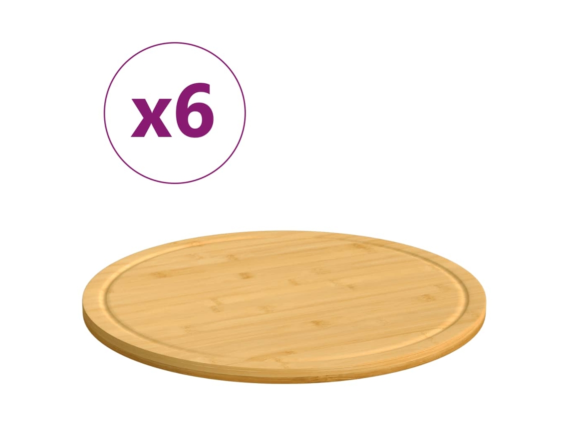 Vidaxl Tábua De Cortar Ø40x1,5 Cm Bambu