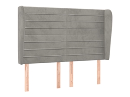 Cabeceira de Cama com Abas Veludo Cinza Claro MAISON EXCLUSIVE (147x23x118 cm)
