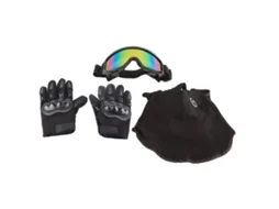 Capacete integral Altiro 2026 para motocross e mountain bike com óculos de proteção, luvas e protetor facial.