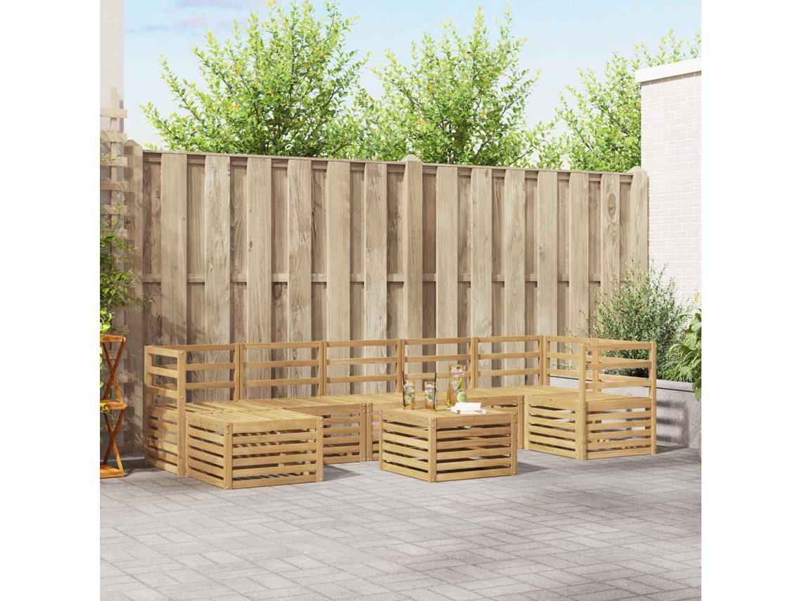 Vidaxl Conjunto De Sofás Para Exterior 8 Unid. Branco